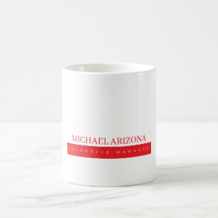 Red Black & White Minimalist Simple Plain Modern Coffee Mug