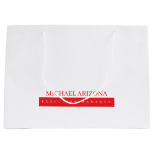 Red Black & White Minimalist Simple Plain Modern Large Gift Bag