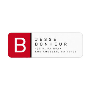 Red Black & White   Modern Return Address