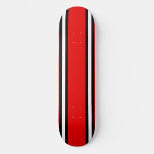 Red Black & White Pinstripes Skateboard Deck