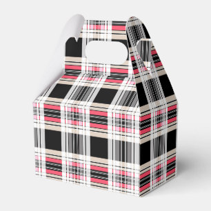 Red black white plaid favor box