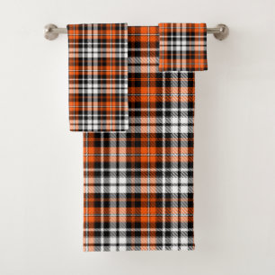 Red Black White Plaid Tartan Pattern Design  Bath Towel Set
