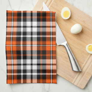 Red Black White Plaid Tartan Pattern Design  Kitchen Towel