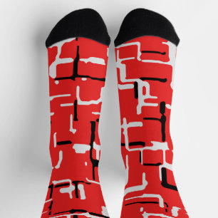 Red Black White  Socks
