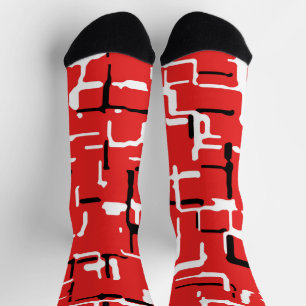 Red Black White Socks