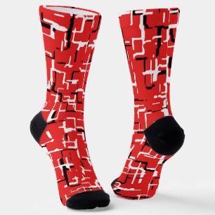Red Black White Socks