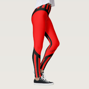 red black white streak leggings