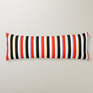 Red Black White Stripes Lines Pattern Design Body Pillow