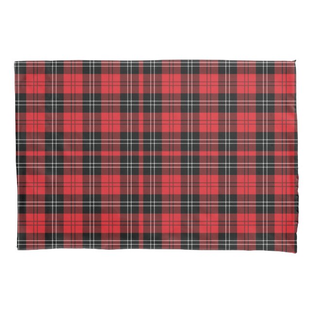 Red Black White Tartan Buffalo Plaid Trendy Pillowcase (Front)