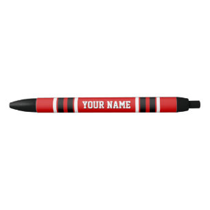 Red Black White Team Jersey Custom Number Name Ink Pen