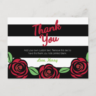 Red, Black, White Thank You Cards
