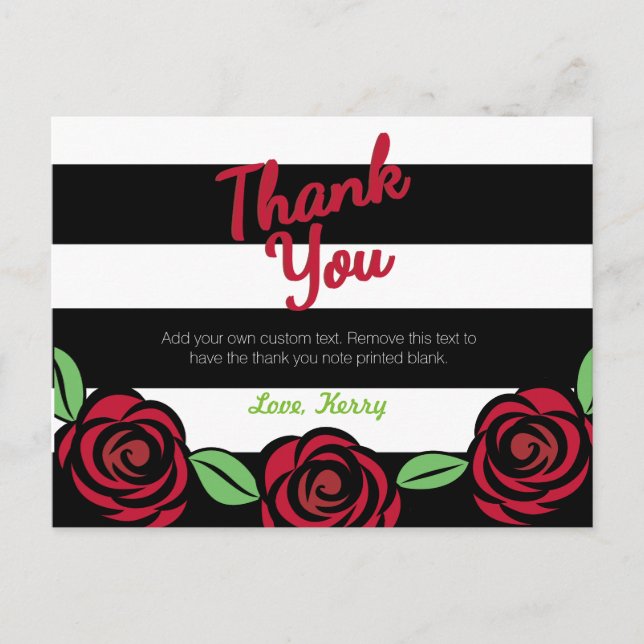 Red, Black, White Thank You Cards (Front)