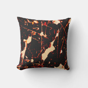 Red Black White Yellow Throw Pillow
