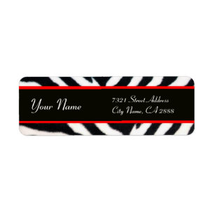 RED BLACK WHITE ZEBRA FUR MONOGRAM