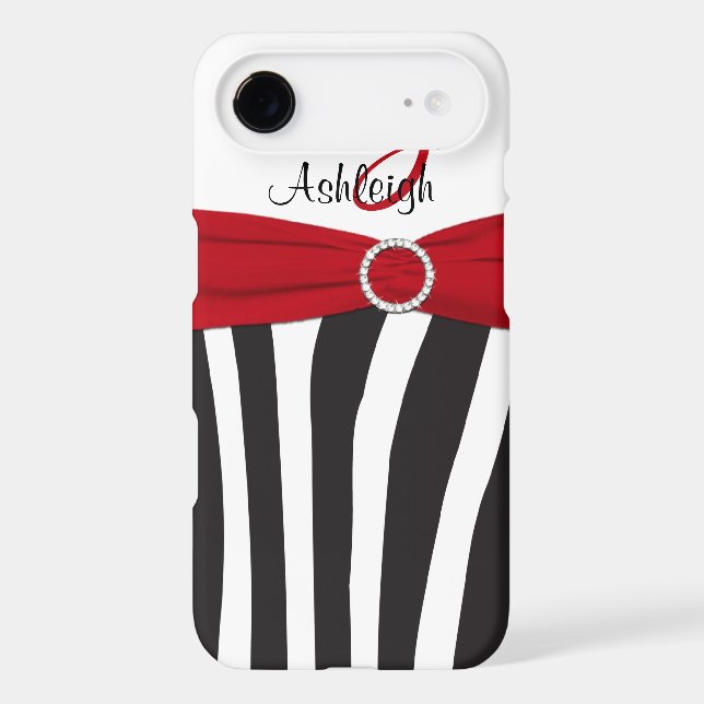 Red, Black, White Zebra Striped iPhone 6 case (Back)