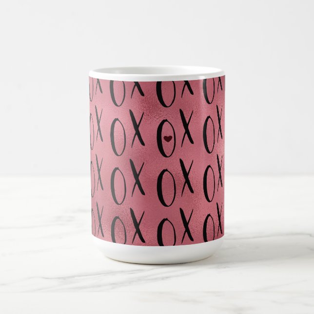 Red Black XOXO Heart Coffee Mug (Center)