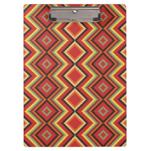 Red Black Yellow Native American Blanket Pattern Clipboard