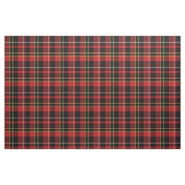Red Black Yellow White Tartan Squares Pattern Fabric (Fat Quarter)