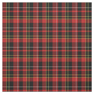 Red Black Yellow White Tartan Squares Pattern Fabric