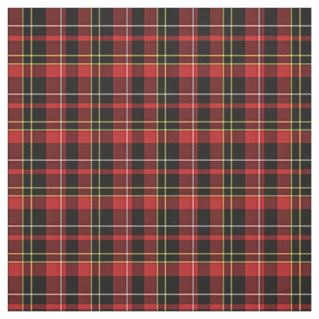 Red Black Yellow White Tartan Squares Pattern Fabric (Swatch)