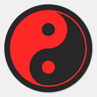 Red & Black Yin Yang Symbol Sticker
