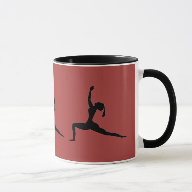 Red Black Yoga Pose Coffee Cup (Right)