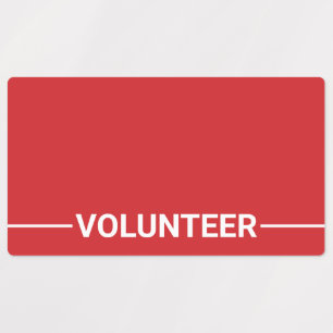 Red Blank Volunteer Badge
