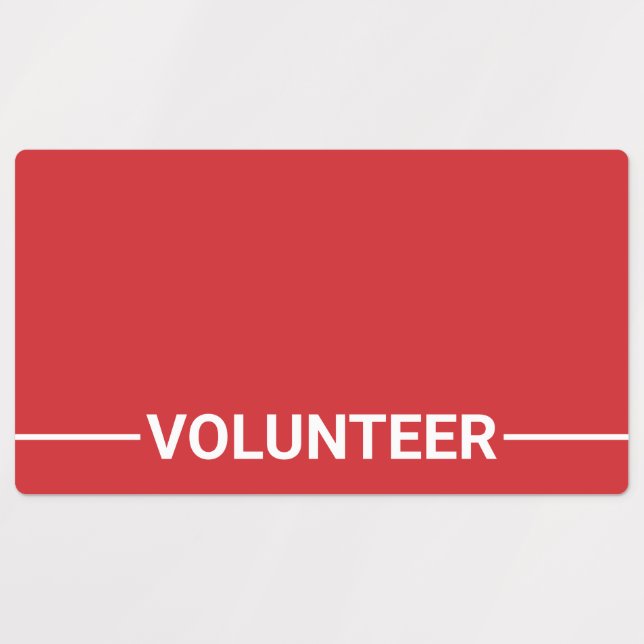 Red Blank Volunteer Badge (Design 1)