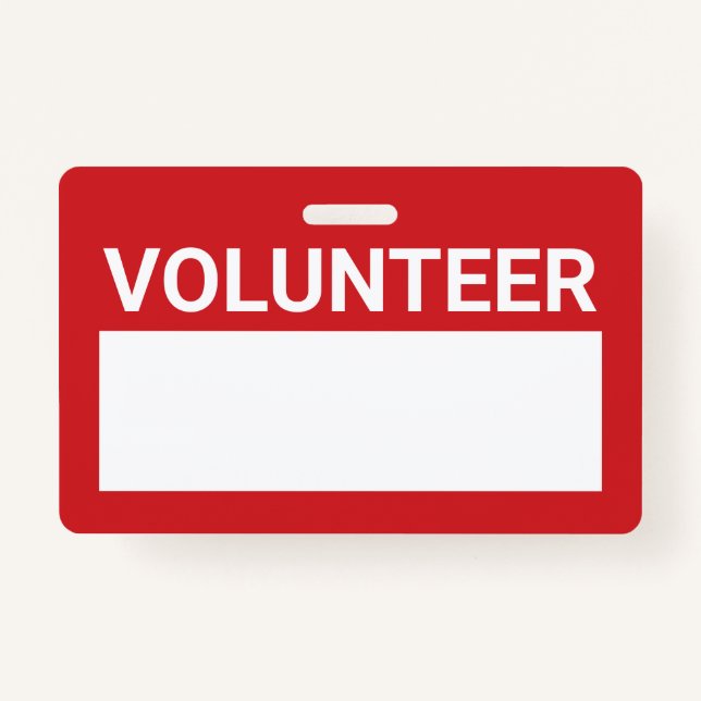 Red Blank Volunteer Badge (Front)