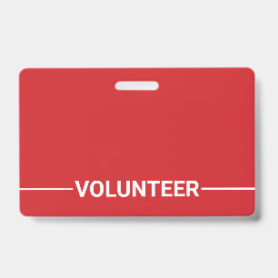 Red Blank Volunteer Badge