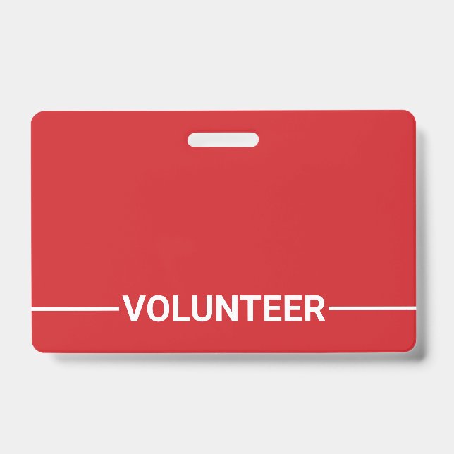 Red Blank Volunteer Badge (Front)