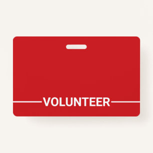 Red Blank Volunteer Badge