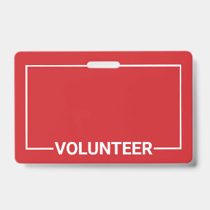Red Blank Volunteer Badge