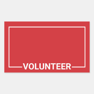 Red Blank Volunteer Sticker
