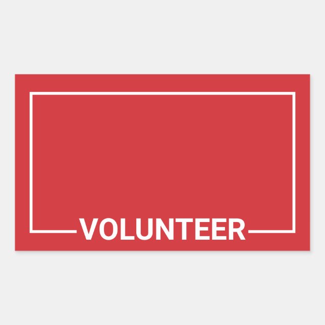 Red Blank Volunteer Sticker (Front)