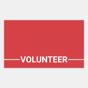 Red Blank Volunteer Sticker