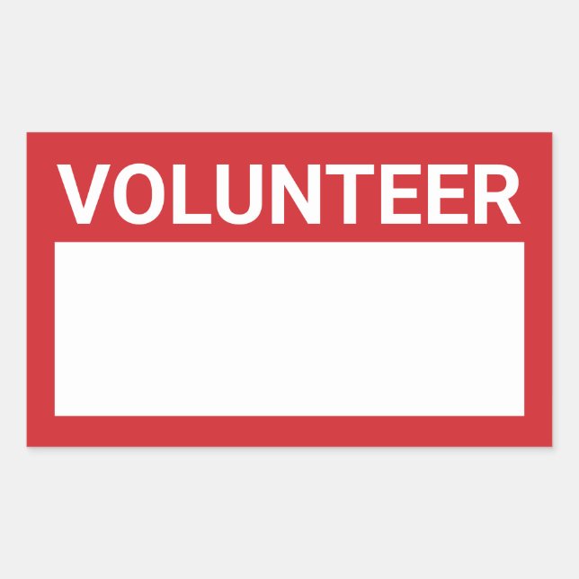 Red Blank Volunteer Sticker (Front)