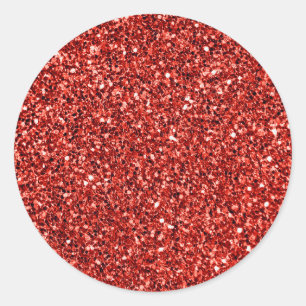 Red bling classic round sticker