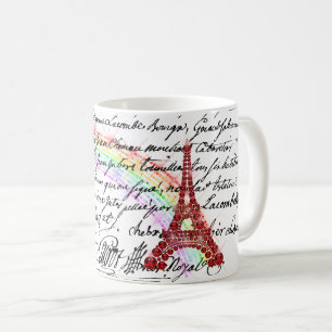 Red Bling Eiffel Tower Coffee Mug
