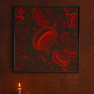 Red Blood Cells Microscopic Poster