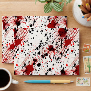 Red Blood Splatter Pattern Envelope