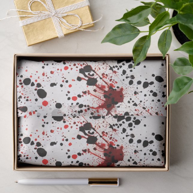 Red Blood Splatter Pattern  Tissue Paper (Gift)
