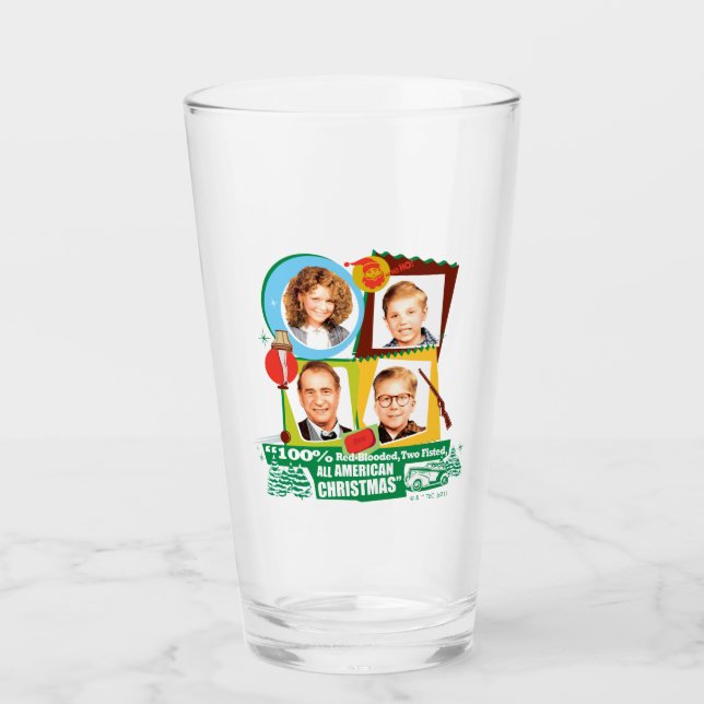 Red-Blooded, Two Fisted, All American Christmas Glass (Front)