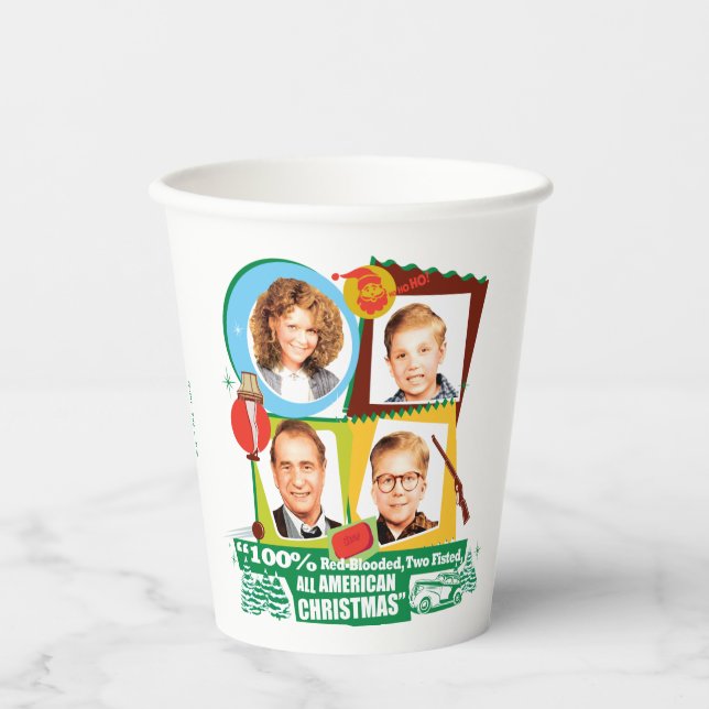 Red-Blooded, Two Fisted, All American Christmas Paper Cups (Front)