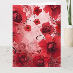 Red Bloom Symphony Card