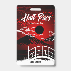 Red Blossom Hall Pass Badge