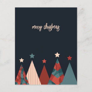 Red blue abstract christmas tree seasonal flyer