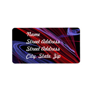 Red Blue Abstract Fractal Address Sticker