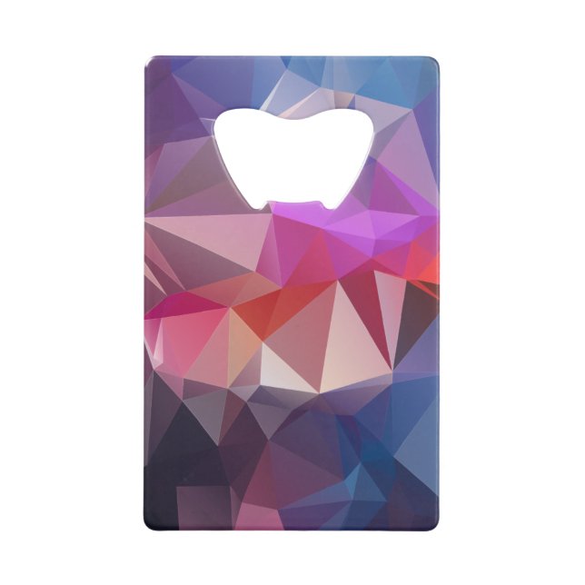 Red Blue Abstract Pyramid Art Wallet Bottle Opener (Front)