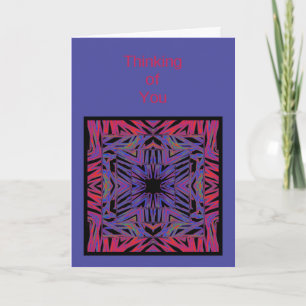 Red Blue Abstract Thinking of You Card Template